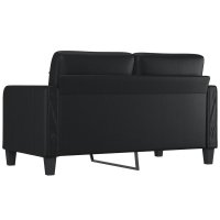 Canapea cu 2 locuri din piele ecologica, neagra, latime sezut 140 cm - 13