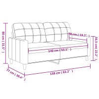 Canapea cu 2 locuri din piele ecologica, neagra, latime sezut 140 cm - 8