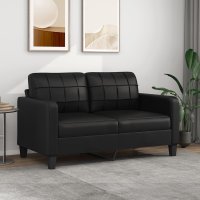 Canapea cu 2 locuri din piele ecologica, neagra, latime sezut 140 cm - 10