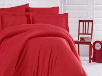 Lenjerie 1 Persoana Deluxe Rosu (Satin Deluxe) - 1