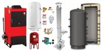 Centrala pe combustibil solid Fiama D2-25, 29 kW, cu Ventilator si Automatizare, Pachet Complet cu Puffer 800 litri si Accesorii - 1