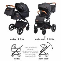 Carucior modular 2in1 Coccolle Nessia Diamond black + Balansoar bebelusi Coccolle Velio Butternut cadou - 3