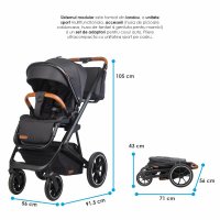 Carucior modular 2in1 Coccolle Nessia Diamond black + Balansoar bebelusi Coccolle Velio Butternut cadou - 5