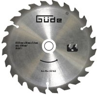 Disc pentru fierastrau circular, taiere lemn Gude 55163, O254x30 mm, 24 dinti - 1