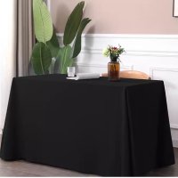 Fata de masa Kotonia Home - 150x240 cm, Damasc Saten DeLux, 100% bumbac, negru - 1