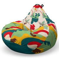 Fotoliu Puf Bean Bag tip Para L abstract jungle verde - 6