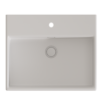Lavoar pe blat Celesta Urban 50, 50 x 42 x 14 cm, ceramica alba mata, cu orificiu pentru baterie - 4