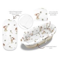 Set MimiNu Cats pentru landou sau cosulet, cu protectie, saltea si pernuta din bumbac Oeko-Tex Standard 100 - 1