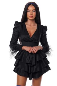 Rochie cu Pene Detasabile si Volane - Prive Boutique - 1