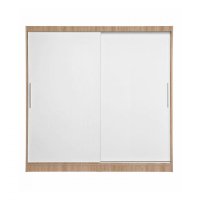 Dulap CORFU 01, usi glisante, corp sonoma + usi alb, 200x60x200 cm - 1