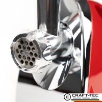 Masina electrica de tocat carne Craft-Tec MX713, 3800W, 1.6 Kg/min, 3 site inox, functie Reverse, accesorii pentru carnati si rosii, Rosie - 2