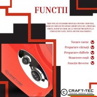 Masina electrica de tocat carne Craft-Tec MX713, 3800W, 1.6 Kg/min, 3 site inox, functie Reverse, accesorii pentru carnati si rosii, Rosie - 4