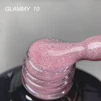 Rubber Base Everin Soo Glammy 10 – Bază rubber Roz Mauve cu Sclipici Holografic Fin, HEMA &amp; TPO Free, 12ml - 1