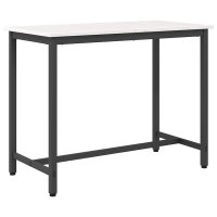 Masa Alb 100 x 50 x 77 cm din Lemn Ingineresc si Otel - 8