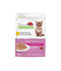 Natural Trainer, Hrana Super Premium pentru Pisoi si Pisici Gestante cu Pui in Sos, 85 g - 1
