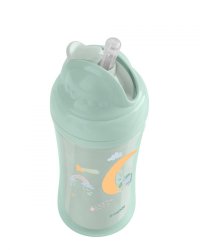 Cana cu pai din silicon KikkaBoo 220ml KikkaBoo Moony me Mint - 2