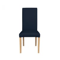 Scaun living TEO, picioare lemn natur, piele ecologica albastru, 46x60x98 cm - 1