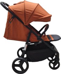 Carucior pentru copii Baby Care Pro S 508 Portocaliu Gold, Cadru aluminiu, Spatar reglabil in 3 trepte, Husa picioare, Frana picior, Pliabil - 3