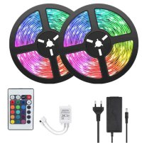UB Kit banda LED RGB 10 m, 2 x 5 m, telecomanda IR si alimentare 12 V - 1