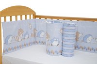 Set protectii patut Odette Blue din bumbac 63x127 cm - 1