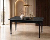 Masa dining Clas din MDF, negru, 160 x 90 x 76 cm pentru 6 persoane - 1