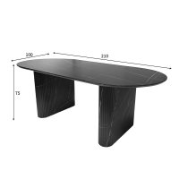 Masa de dining Nembou boho Negru 210x100x76 cm - 5