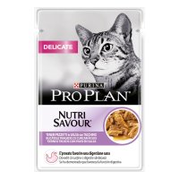 PURINA Pro Plan Delicate Nutrisavour, Curcan, hrană umedă pisici, sensibilități digestive, (în sos) PURINA Pro Plan Delicate Nutrisavour, Curcan, plic hrană umedă pisici, sensibilități digestive, (în sos), 85g - 2