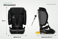 Scaun auto Buf Boof TravelFold Pro i-Size, negru, pliabil, ISOFIX si Top Tether, tetiera cu 15 pozitii, 9-36 kg, 76-150 cm - 6