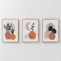 Set 3 tablouri cu rama Erynd, Multicolor, 33x1.5x48 cm - 1