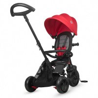 Tricicleta pentru copii Coccolle Alegra Chili Pepper multifunctionala, cu sezut reversibil si pozitie de somn, de la 10 luni, suport de picioare pliabil, frana pe rotile din spate si copertina cu protectie UV - 3