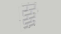 Biblioteca Hanah Home alba din PAL melaminat, 90x20x156 cm - 4