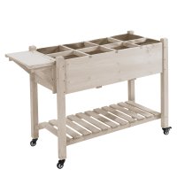Outsunny Jardiniera din lemn pentru gradina, 123x54x74cm, maro | Aosom - 1