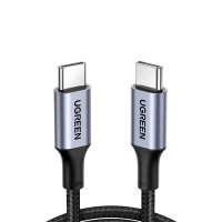 Resigilat UGREEN USB-C la USB-C, cablu de incarcare si transfer date, 2 m, nylon si aluminiu, negru - 1