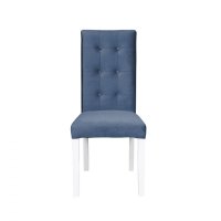 Scaun living TEO LUX, picioare lemn alb, stofa albastru deschis, 46x60x98 cm - 1