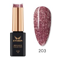 Everin Brilliance 203, oja semipermanenta Rose Pink cu glitter, 7 ml - 1