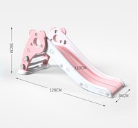 Tobogan Nichiduta Garden Ursulet Roz interiorexterior cu margini rotunjite, trepte late, protectii laterale inalte, greutate maxim admisa 20 kg - 8