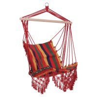 Hamac Scaun Suspendat Outsunny din Poliester, Design Colorat, 100x60x100 cm | Aosom Romania - 1