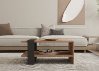 Masuta de cafea Ova, finisaj stejar, 80 x 35 x 55 cm - 2