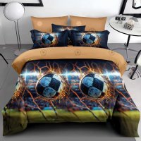 Lenjerie 3D Fotbal V1 cu 6 Piese (Finet) - 1