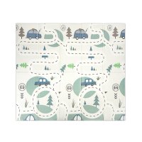Covoras de joaca termic pentru copii Funny City  Stars din spuma XPE, design cu doua fete, pliabil, 180x200 cm - 1