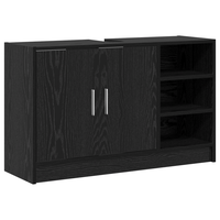 Dulap Chiuveta Modern Stejar Negru 90x29x55 cm din Lemn Prelucrat - 2
