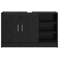 Dulap Chiuveta Modern Stejar Negru 90x29x55 cm din Lemn Prelucrat - 6