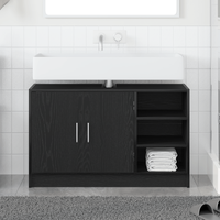 Dulap Chiuveta Modern Stejar Negru 90x29x55 cm din Lemn Prelucrat - 1