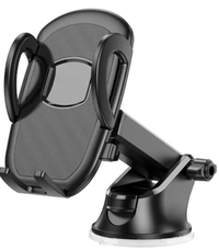 Suport auto pentru telefon cu ventuza pentru bord, negru - 1