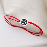 Bratara din Argint 925 cu Balanta si Snur Rosu - 1