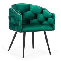 Scaun modern din catifea verde BUC 256 cu cadru metalic - 1