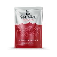 CANAGAN, Pui și Hering, plic hrană umedă fără cereale pisici, (în supă), 85g - 2