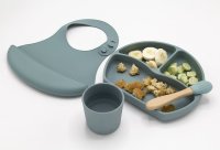 Set diversificare 4 piese din silicon BabyJem Gri - 2