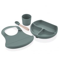 Set diversificare 4 piese din silicon BabyJem Gri - 6