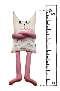 Papusa perna hand made pentru copii Pisica Fifi 80 cm - 1